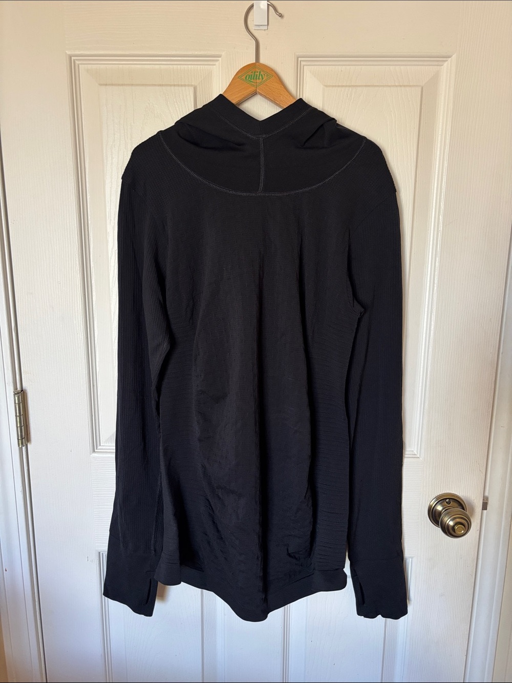 Athleta Hooded Long Sleeve Workout Top XL | Black